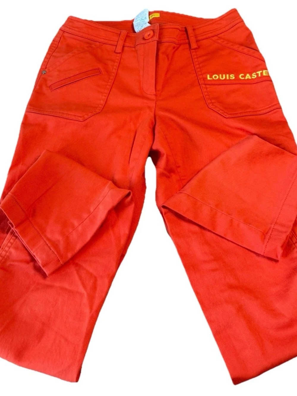 LOUIS CASTEL Orange Golf Pants XS Korean Stretch Cotton Athletic Pants